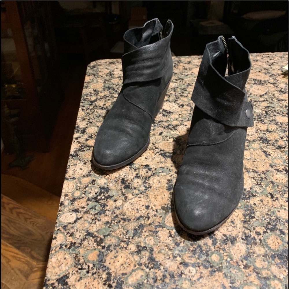 Black suede ankle boots